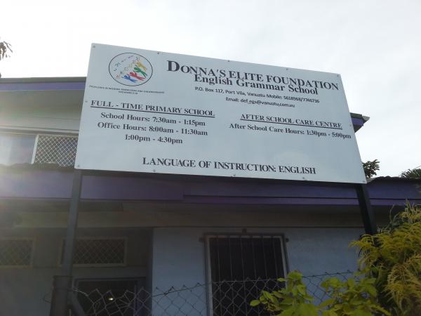 Donna's Elite Foundation signage